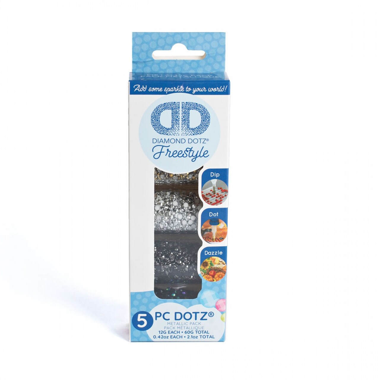 Diamond Dotz Dotz Sampler Pack Metallic - Freestyle Diamond Painting Beads, Diamond Art Beads, Replacement Drills, Loose Gems for DIY Crafts and Art Projects